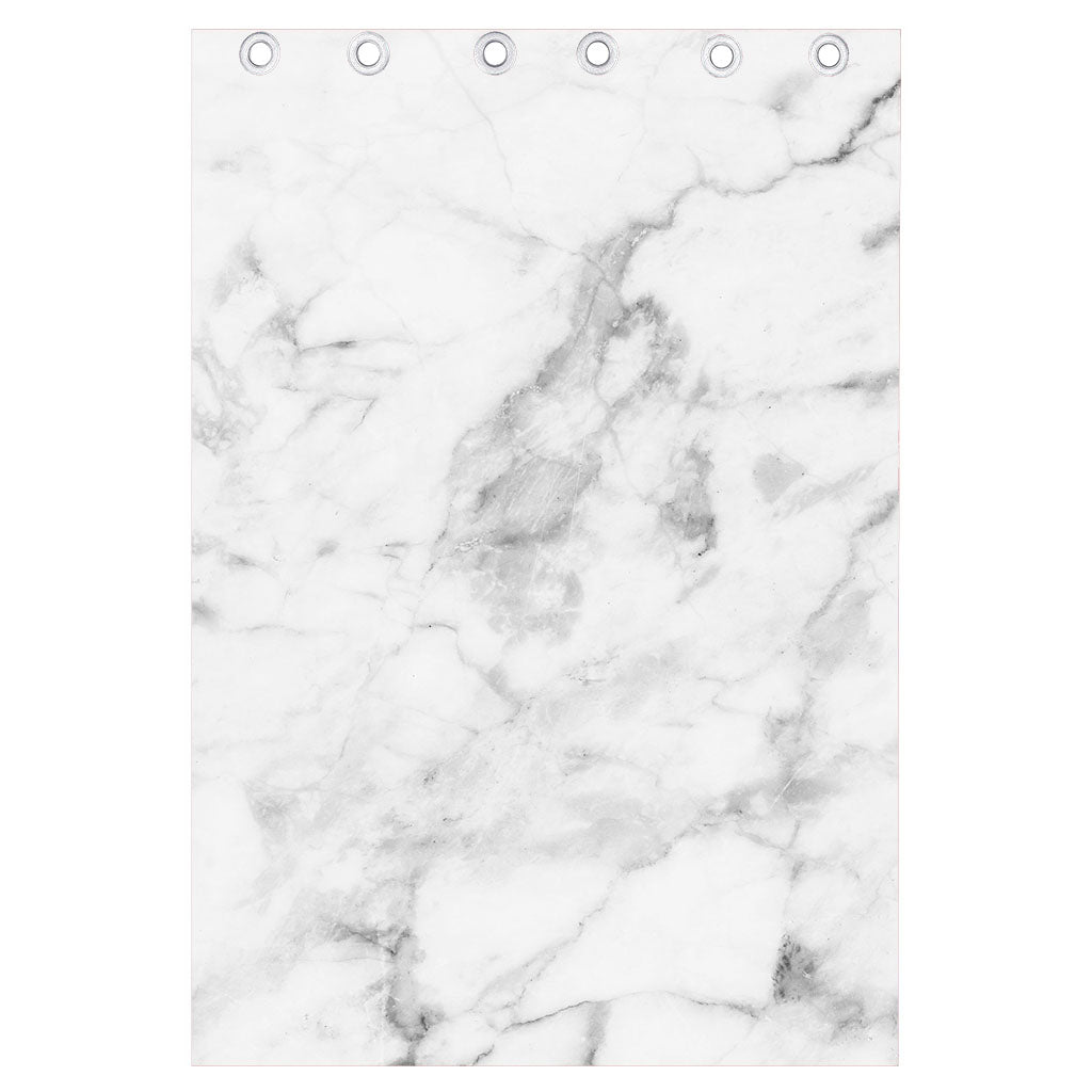 White Smoke Marble Print Curtain