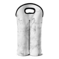 White Smoke Marble Print Double Neoprene Wine Tote