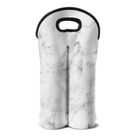 White Smoke Marble Print Double Neoprene Wine Tote
