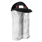 White Smoke Marble Print Double Neoprene Wine Tote
