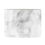 White Smoke Marble Print Drum Lamp Shade