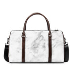 White Smoke Marble Print Duffle Bag
