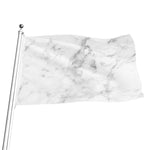 White Smoke Marble Print Flag