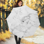 White Smoke Marble Print Foldable Umbrella