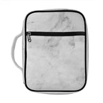 White Smoke Marble Print Front Pocket Bible Bag