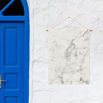 White Smoke Marble Print Garden Flag