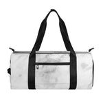 White Smoke Marble Print Gym Bag
