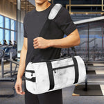 White Smoke Marble Print Gym Bag