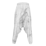 White Smoke Marble Print Hammer Pants