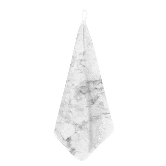 White Smoke Marble Print Hand Towel