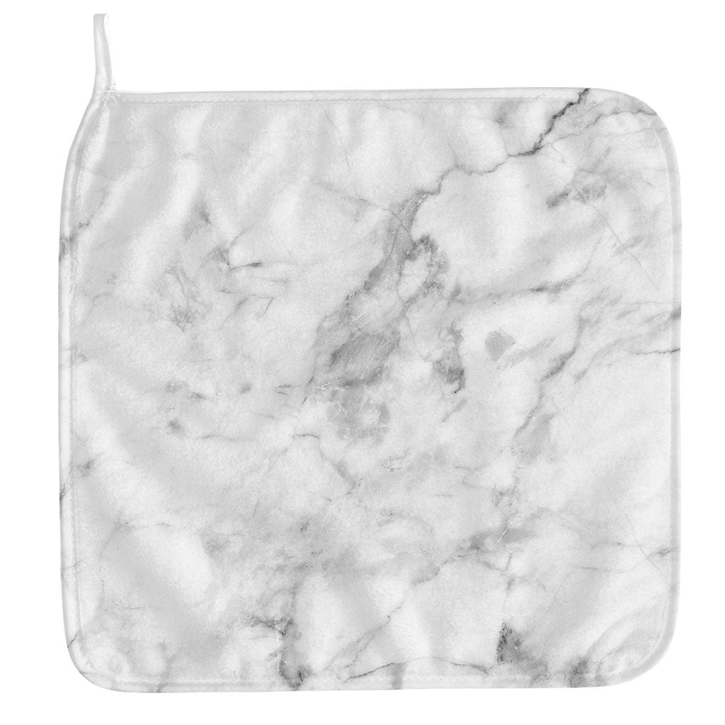 White Smoke Marble Print Hand Towel