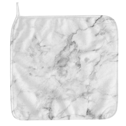 White Smoke Marble Print Hand Towel