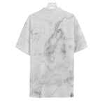 White Smoke Marble Print Hawaiian Shirt