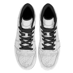 White Smoke Marble Print High Top Leather Sneakers