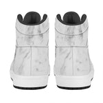 White Smoke Marble Print High Top Leather Sneakers