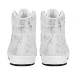 White Smoke Marble Print High Top Leather Sneakers