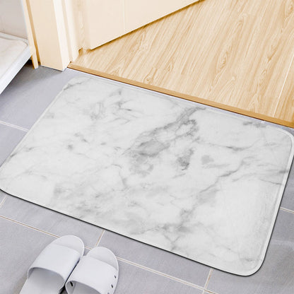 White Smoke Marble Print Indoor Door Mat