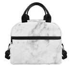 White Smoke Marble Print Insulated Lunch Bag
