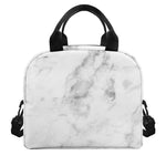 White Smoke Marble Print Insulated Lunch Bag