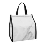 White Smoke Marble Print Insulated Lunch Tote