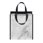 White Smoke Marble Print Insulated Lunch Tote