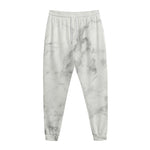 White Smoke Marble Print Jogger Pants
