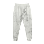 White Smoke Marble Print Jogger Pants