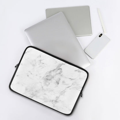 White Smoke Marble Print Laptop Sleeve