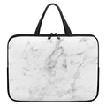 White Smoke Marble Print Laptop Sleeve With Handle