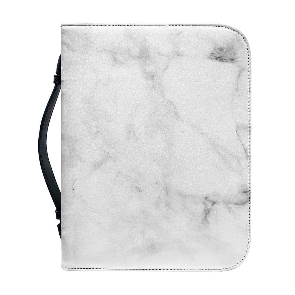White Smoke Marble Print Leather Bible Cover