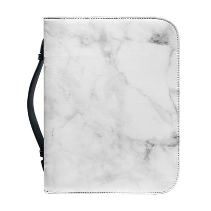 White Smoke Marble Print Leather Bible Cover
