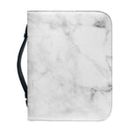 White Smoke Marble Print Leather Bible Cover