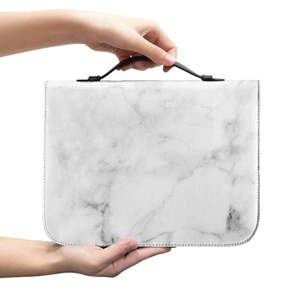 White Smoke Marble Print Leather Bible Cover