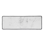 White Smoke Marble Print Long Kitchen Mat