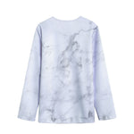 White Smoke Marble Print Long Sleeve Short Coat