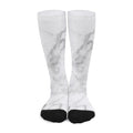 White Smoke Marble Print Long Socks