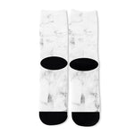 White Smoke Marble Print Long Socks