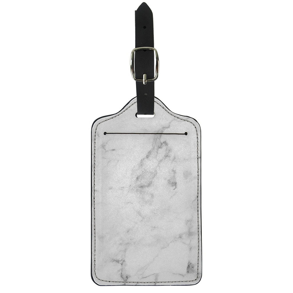 White Smoke Marble Print Luggage Tag