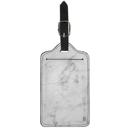 White Smoke Marble Print Luggage Tag
