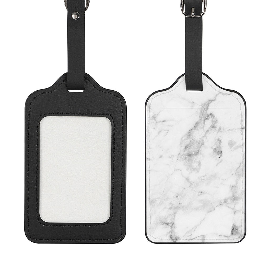 White Smoke Marble Print Luggage Tag