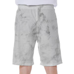 White Smoke Marble Print Men's Beach Shorts