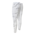 White Smoke Marble Print Men's Compression Pants