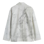 White Smoke Marble Print Men's Cotton Blazer