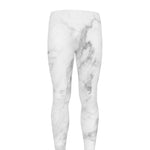 White Smoke Marble Print Men's leggings