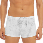 White Smoke Marble Print Men's Short Boxer Briefs