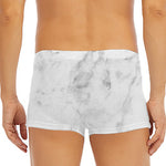 White Smoke Marble Print Men's Short Boxer Briefs