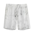 White Smoke Marble Print Men's Athletic Shorts