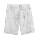 White Smoke Marble Print Men's Sports Shorts