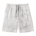 White Smoke Marble Print Men's Swim Trunks