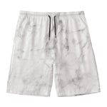 White Smoke Marble Print Men's Swim Trunks